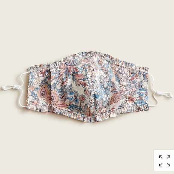 J. CREW Liberty Florals Ruffle Trim Two Nonmedical Face Masks NWT - Picture 2 of 7